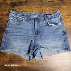 GAP Jean Denim Shorts Size 29 High Rise Cut Offs 3" Dark Indigo Stretch
